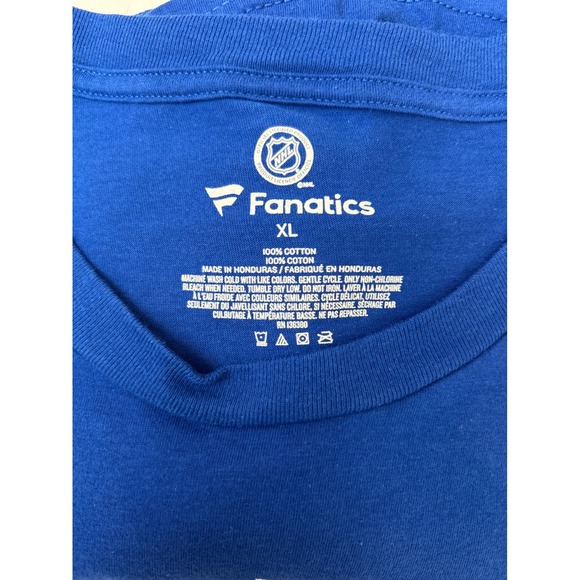 New York Rangers NHL Blue Red T Shirt Fanatics 100% Cotton XL - Picture 3 of 4